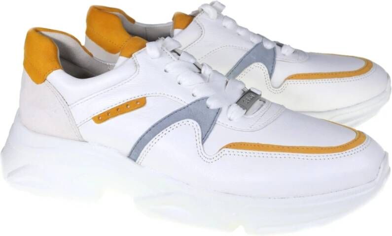 Gabor Witte Combi Leren Sneaker White Dames