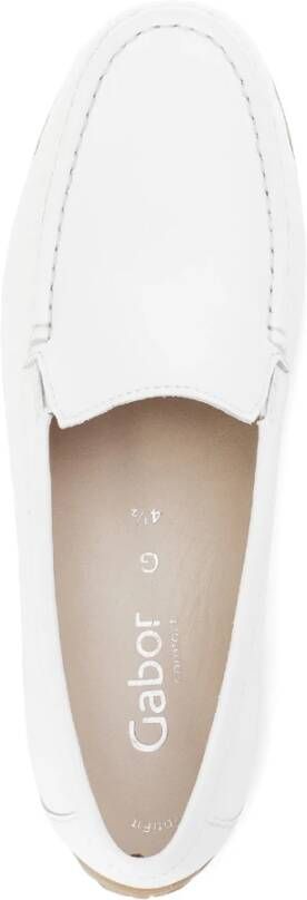 Gabor Witte gladleren loafers White Dames