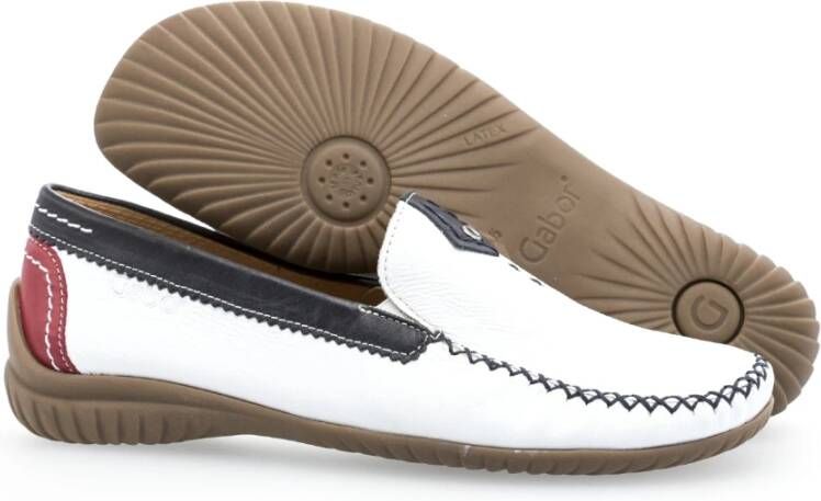 Gabor Witte gladleren mocassins White Dames