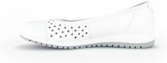 Gabor Witte Leren Ballerina Schoenen White Dames