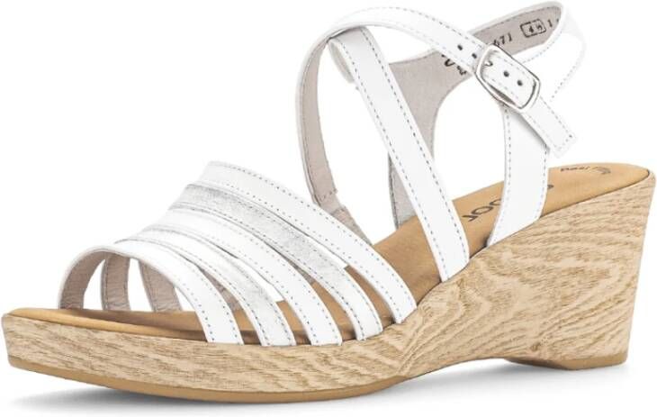 Gabor Witte Leren Sandalen White Dames