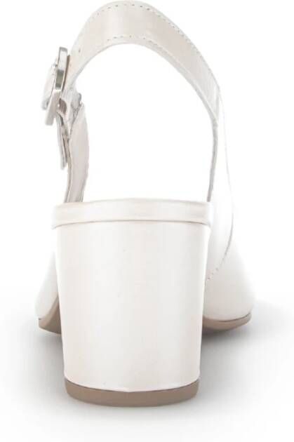 Gabor Witte metallic leren slingback schoenen White Dames