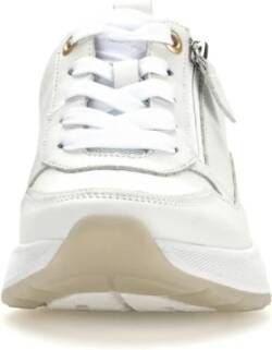 Gabor Witte Iridescent Leren Sneakers Multicolor Dames