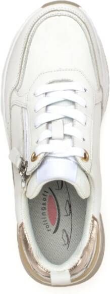 Gabor Witte Iridescent Leren Sneakers Multicolor Dames