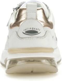 Gabor Witte Iridescent Leren Sneakers Multicolor Dames