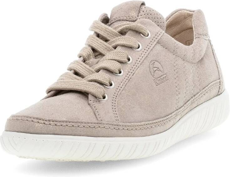 Gabor Zilveren Leren Sneaker Stijlvolle Damesschoenen Gray Dames