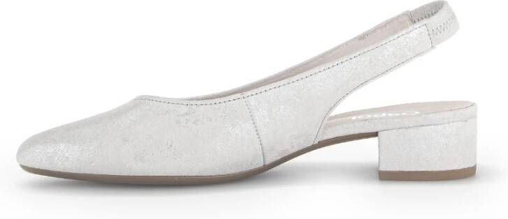 Gabor Zilveren metallic leren pumps met achterband Gray Dames