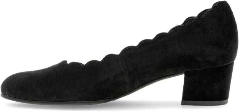 Gabor Zwarte Fluweel Wave Cut Pumps Black Dames