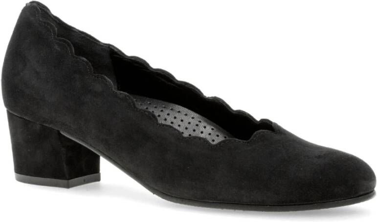 Gabor Zwarte Fluweel Wave Cut Pumps Black Dames