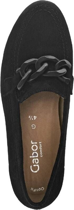 Gabor Zwarte Fluwelen Ballet Flats Black Dames