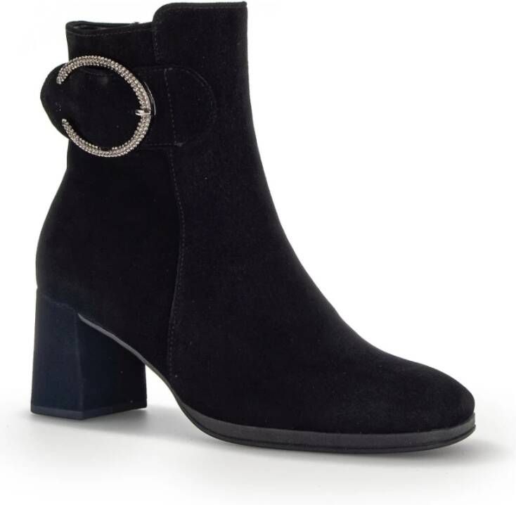 Gabor Zwarte Gesloten Booties Enkellaarzen Black Dames