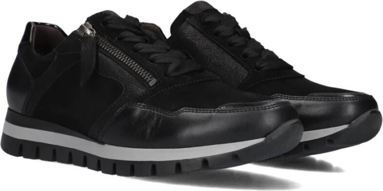 Gabor Zwarte Lage Sneaker 438 Comfort Collectie Black Dames