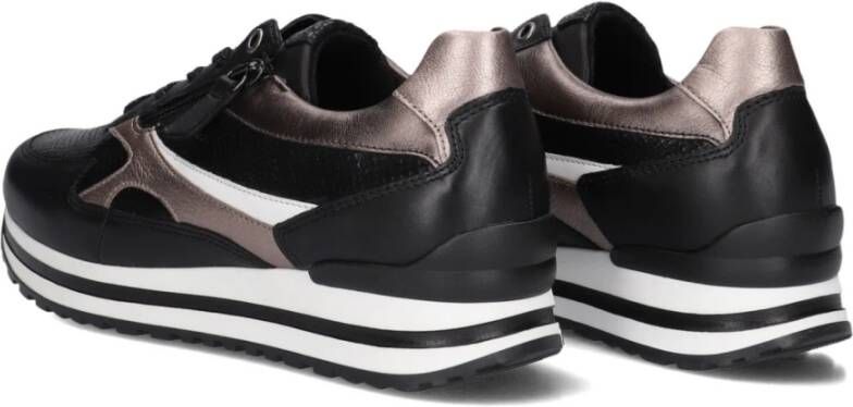 Gabor Zwarte Lage Sneakers Stijlvol Model Black Dames