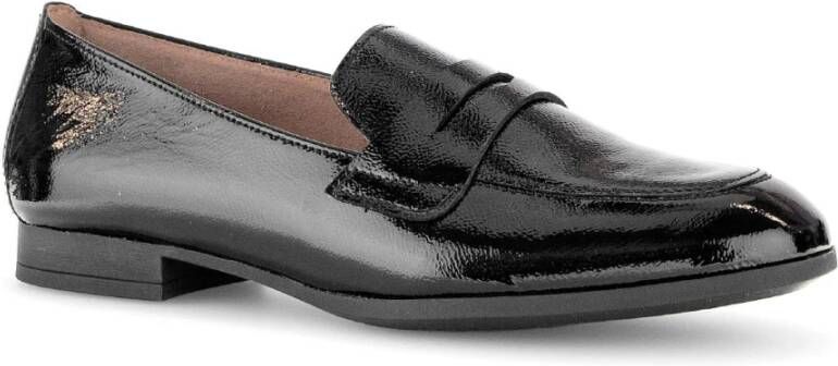 Gabor Zwarte lakleren loafers Black Dames