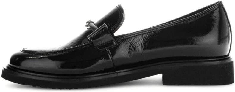 Gabor Zwarte lakleren loafers wintereditie Black Dames