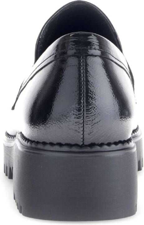 Gabor Zwarte lakleren mocassins Black Dames