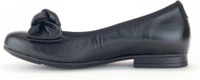 Gabor Zwarte leren ballerina flats Black Dames