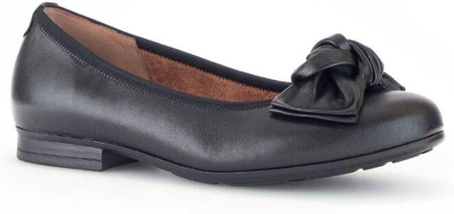 Gabor Zwarte leren ballerina flats Black Dames