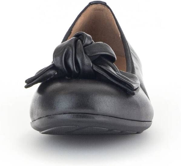 Gabor Zwarte leren ballerina flats Black Dames