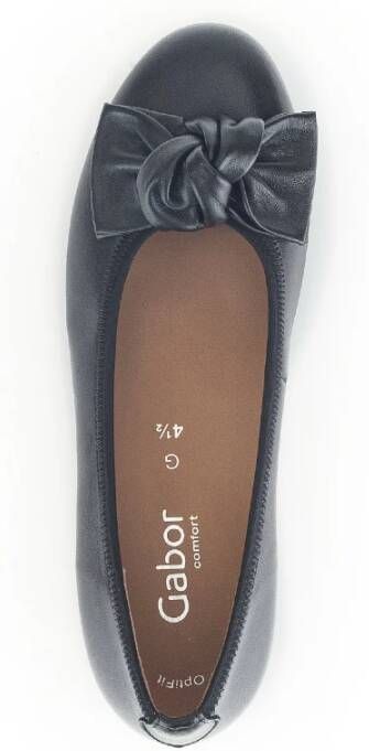 Gabor Zwarte leren ballerina flats Black Dames