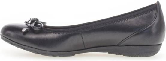 Gabor Zwarte Leren Ballet Flats Black Dames