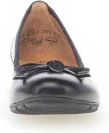 Gabor Zwarte Leren Ballet Flats Black Dames