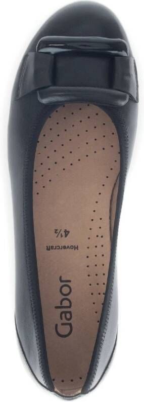 Gabor Zwarte Leren Ballet Flats Black Dames