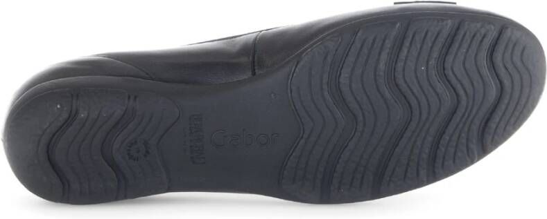 Gabor Zwarte Leren Ballet Flats Black Dames