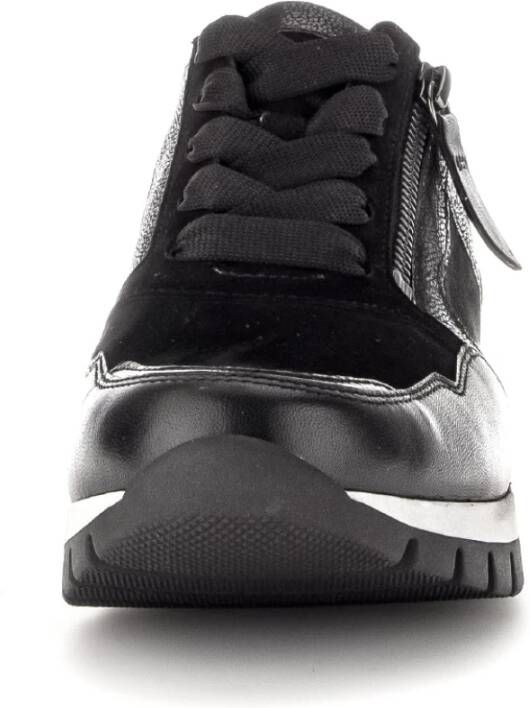 Gabor Zwarte Leren Casual Sport Basket Schoenen Black Dames