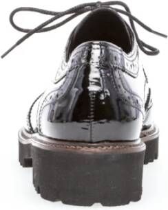 Gabor Zwarte Leren Derby Schoenen Black Dames