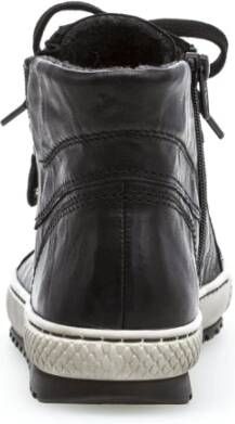 Gabor Zwarte Leren Hoge Sneakers Black Dames