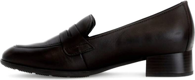 Gabor Zwarte Leren Loafers Stijlvol Comfort Black Dames