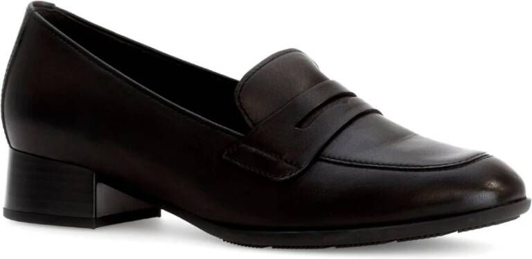 Gabor Zwarte Leren Loafers Stijlvol Comfort Black Dames