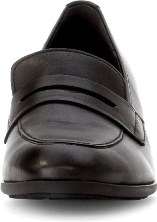 Gabor Zwarte Leren Loafers Stijlvol Comfort Black Dames