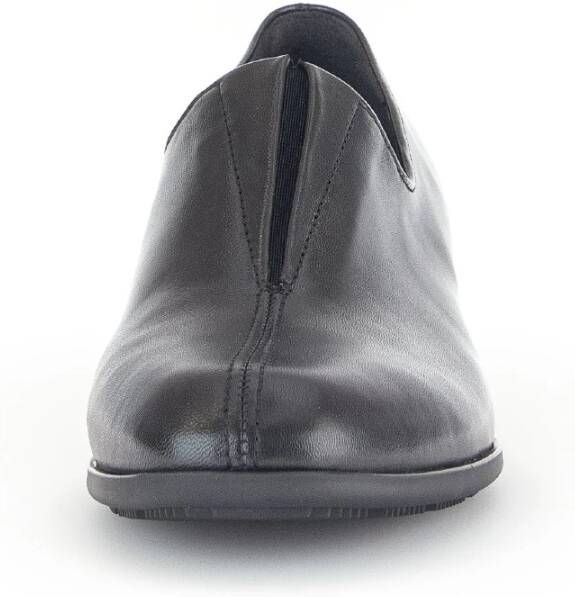 Gabor Zwarte Leren Loafers Stijlvol Comfortabele Hak Black Dames