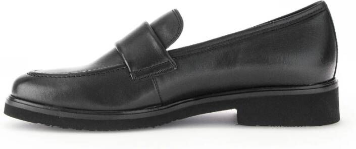 Gabor Zwarte leren loafers wintereditie Black Dames