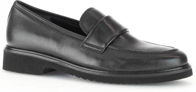 Gabor Zwarte leren loafers wintereditie Black Dames