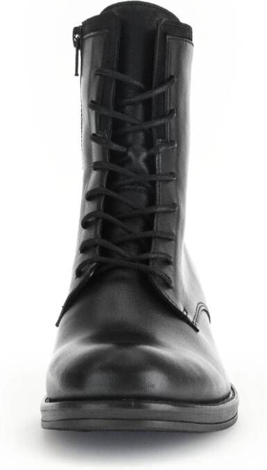 Gabor Zwarte leren nubuck veterlaarsjes Black Dames