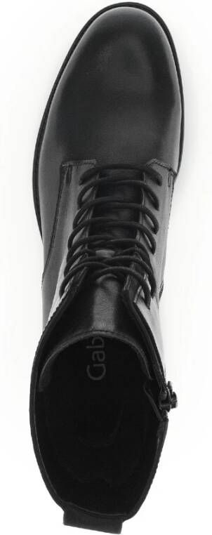 Gabor Zwarte leren nubuck veterlaarsjes Black Dames