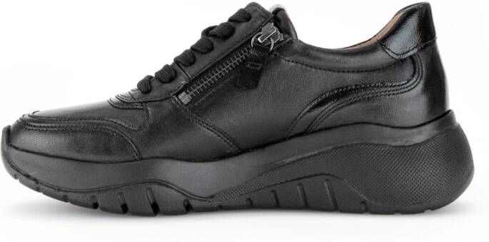 Gabor Zwarte Leren Sneakers Black Dames