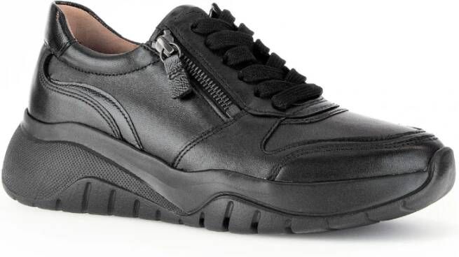 Gabor Zwarte Leren Sneakers Black Dames