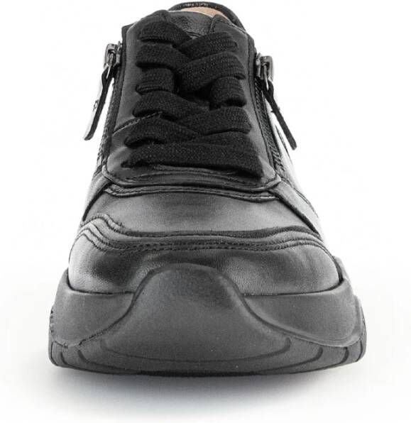 Gabor Zwarte Leren Sneakers Black Dames