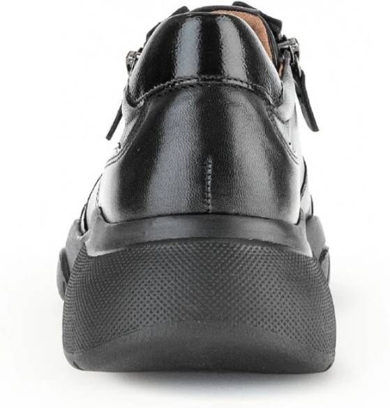 Gabor Zwarte Leren Sneakers Black Dames