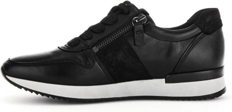 Gabor Zwarte Leren Sneakers Black Dames