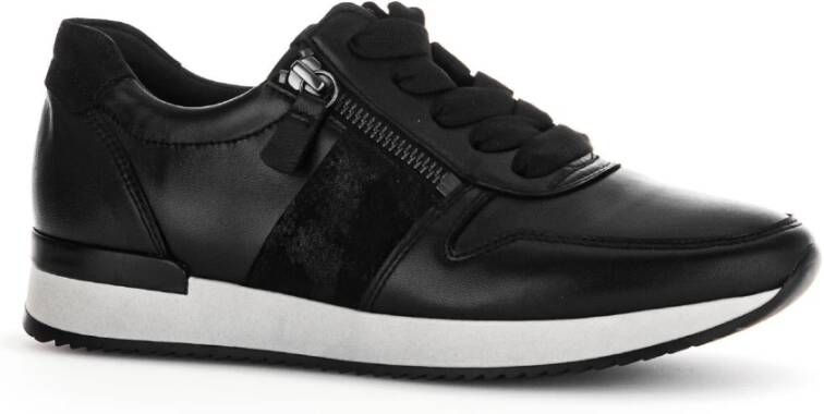 Gabor Zwarte Leren Sneakers Black Dames