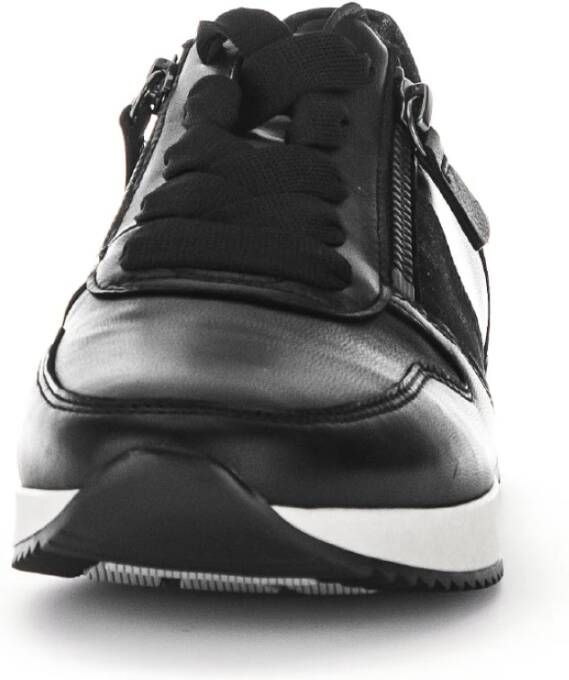 Gabor Zwarte Leren Sneakers Black Dames