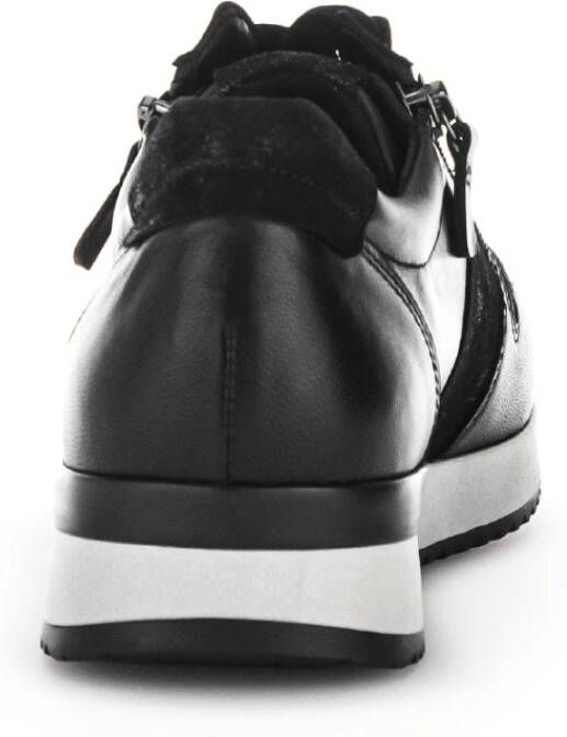 Gabor Zwarte Leren Sneakers Black Dames