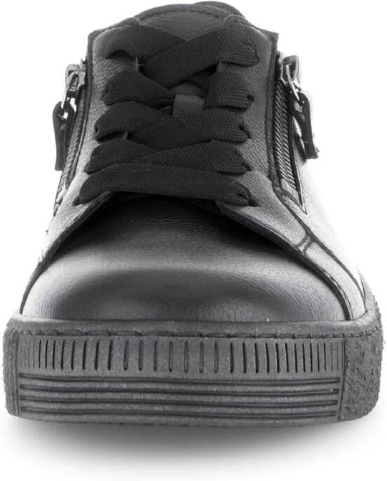 Gabor Zwarte leren sneakers Black Dames