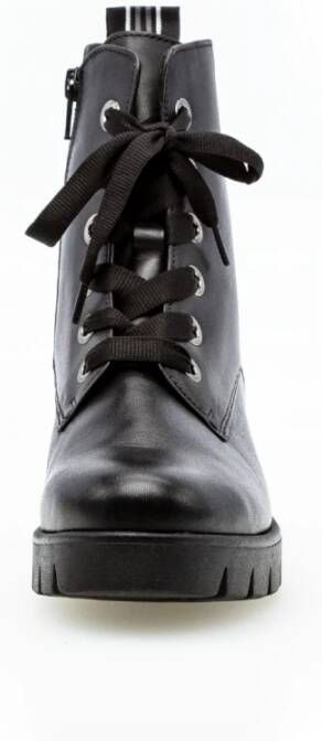 Gabor Zwarte Leren Veterschoenen Black Dames