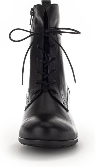 Gabor Zwarte Leren Veterschoenen Black Dames